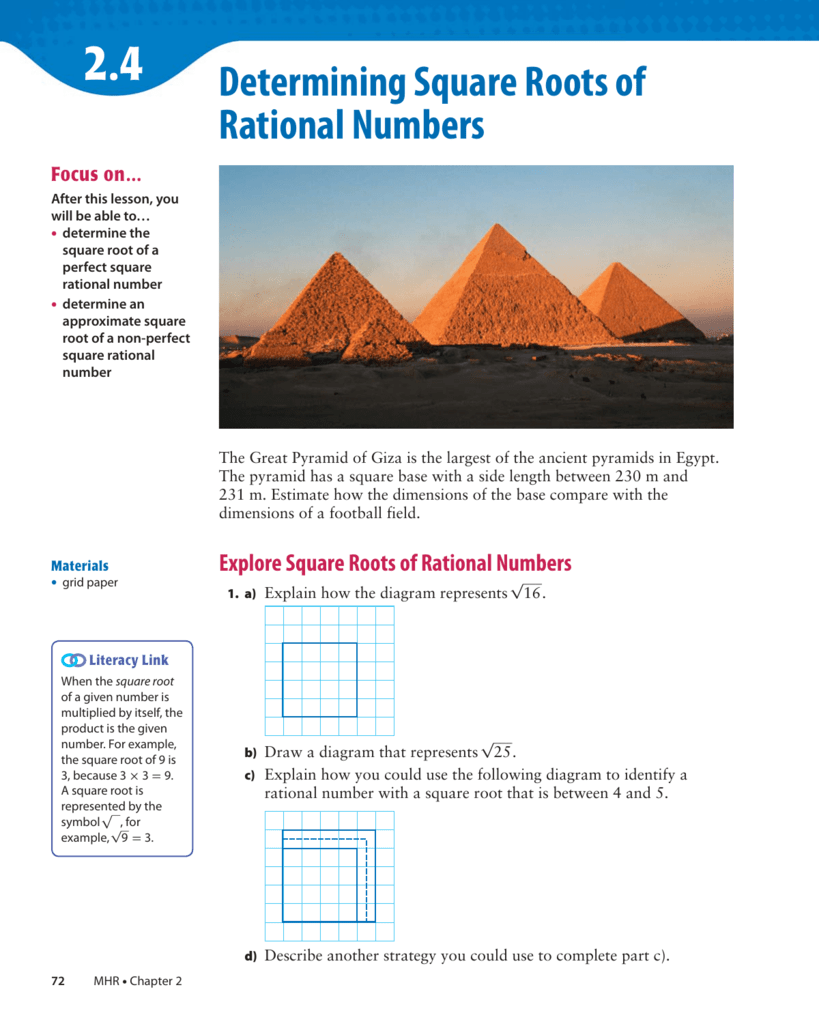 Square Roots Of Rational Numbers Worksheet