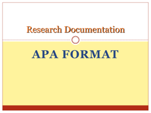 Research Documentation: APA Format