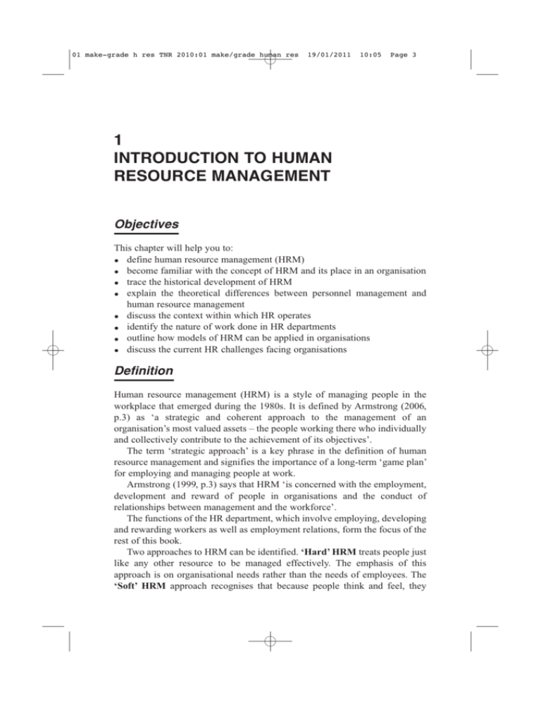 human resource management assignment introduction