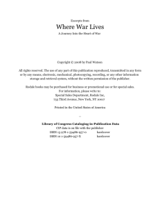 Where War Lives - Edward M. Kennedy | Prize