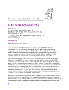 EARLY CHILDHOOD INDICATORS - Consultative Group On Early