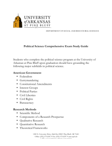 Political Science Comprehensive Exam Study Guide Students who