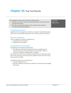 Chapter 10: Pap Test Results