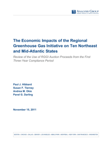 Economic Impacts of the Regional Greenhouse