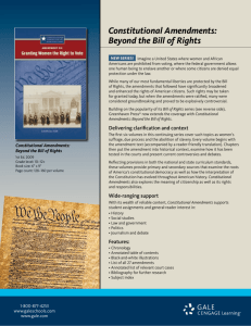 Constitutional Amendments: Beyond the Bill of Rights