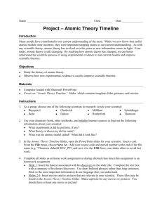 Project Atomic Theory Timeline