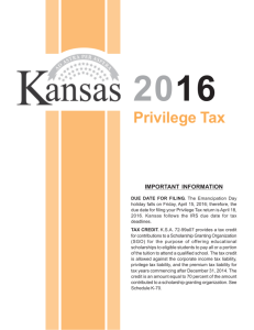 2016 Privilege Tax Instructions and Forms