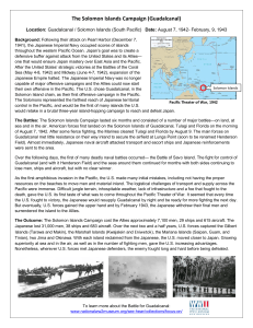 The Solomon Islands Campaign (Guadalcanal)