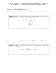 Binomial random variables (Review)