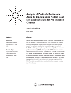 Analysis of Pesticide Residues in Apple by GC/MS using Agilent