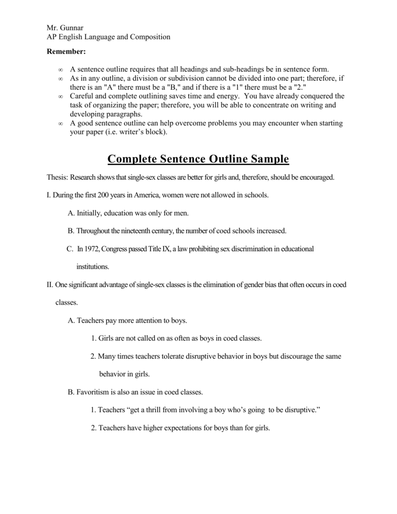 full-sentence-outline-template