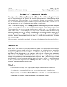 Project 1: Cryptographic Attacks