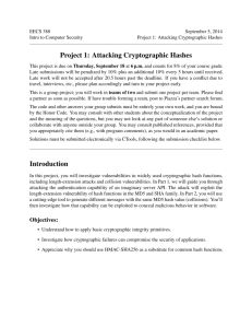 Project 1: Attacking Cryptographic Hashes
