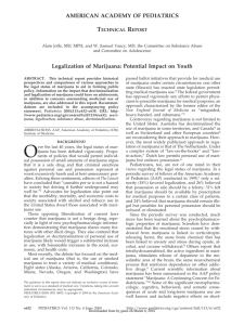 Legalization of Marijuana: Potential Impact on Youth