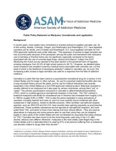 ASAM Public Policy Statement on Marijuana, Cannabinoids and