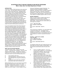 An Introduction to Macro Variables and Macro Programs