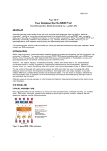 Your Database Can Do SAS® Too! - Institute for Advanced Analytics