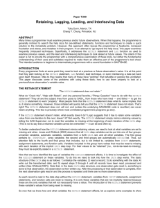 Retaining, Lagging, Leading, and Interleaving Data