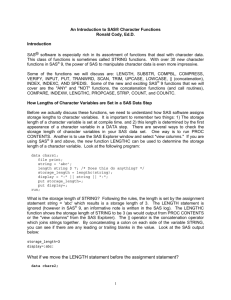 An Introduction to SAS Character Functions