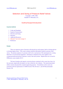 Selection and Sizing of Pressure Relief Valves