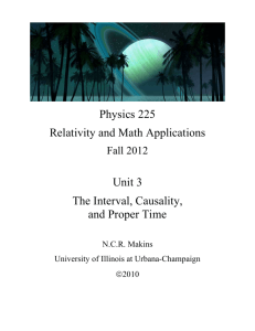 The Interval, Causality, and Proper Time