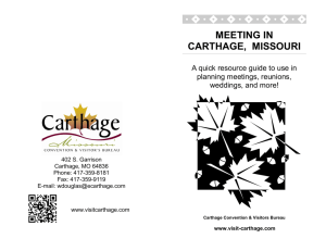 CVB Meeting Pamphlet - Carthage Convention & Visitors Bureau