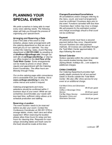 PLANNING YOUR SPECIAL EVENT - Carthage College Dining