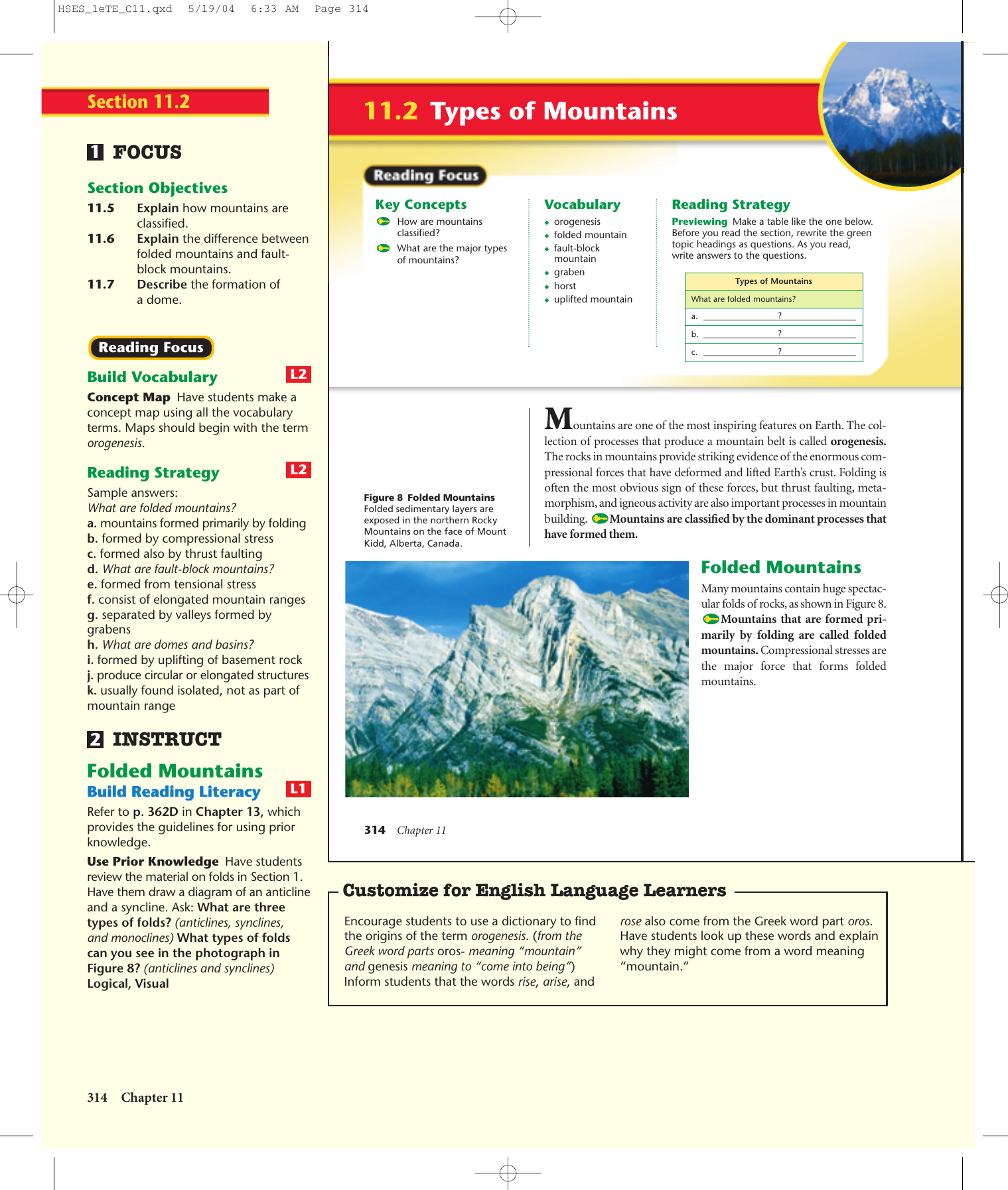 primary homework help types of mountains