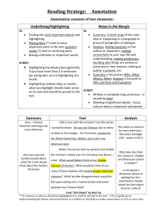 Annotation Strategy - The Syracuse City School District