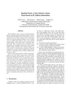 Routing Worm: A Fast, Selective Attack Worm based on IP Address