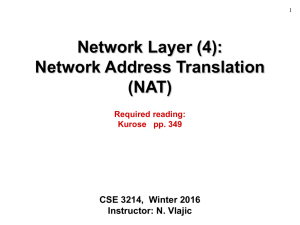 Network Layer (4): Network Address Translation (NAT)