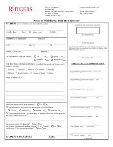 Withdrawal Form - Office of the Registrar