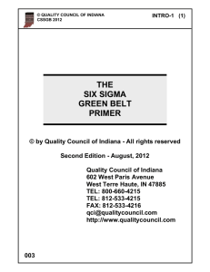 the six sigma green belt primer