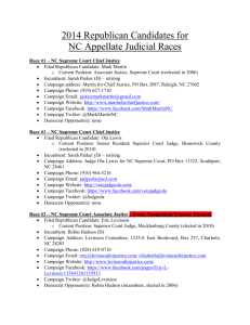 2014 Republican Candidates for NC Appellate Judicial Races