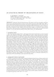 an analytical theory of the rotation of venus - Syrte