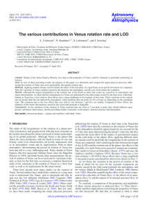 The various contributions in Venus rotation rate and LOD