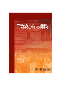 a report on Women and the Right to Adequate Housing