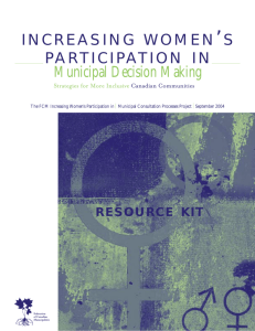 Increasing Women's Participation in Municipal Decisions Toolkit