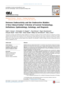Detrusor Underactivity and the Underactive Bladder: A New Clinical