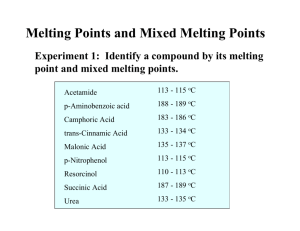Melting Points and Mixed Melting Points