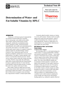 Determination of Water- and Fat-Soluble Vitamins by HPLC