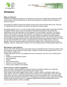 Vitamins - Chinese Community Health Resource Center