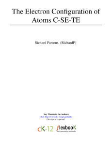 1 The Electron Configuration of Atoms C-SE-TE