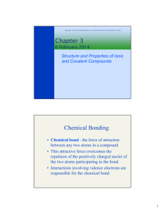 Chapter 3 Chemical Bonding