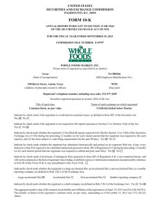 FORM 10-K - Whole Foods Market