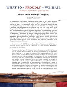 Address on the Newburgh Conspiracy