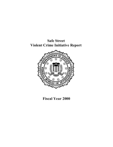 Safe Street Violent Crime Initiative Report Fiscal Year 2000