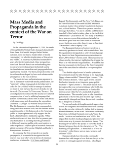 Mass Media and Propaganda in the context of the War on Terror