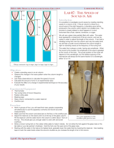 LAB 07: THE SPEED OF SOUND IN AIR