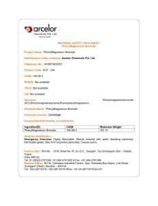 MATERIAL SAFETY DATA SHEET PhenylMagnesium Bromide